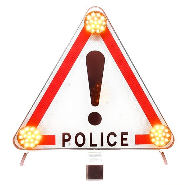Triangle à LED 500 mm Autonome - Classe 2 - AK14+Police - Mobile