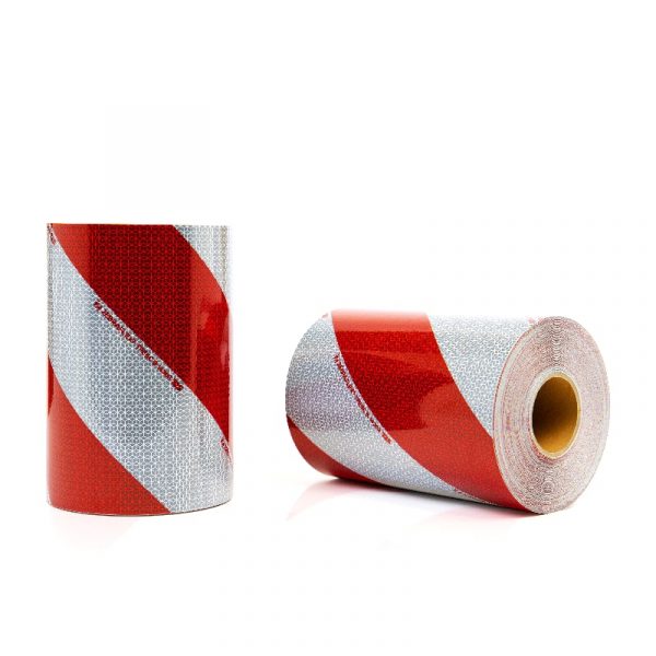 Kit de 2 Rouleaux (G+D) Rouge-Blanc Classe B – 28 cm – 50 m