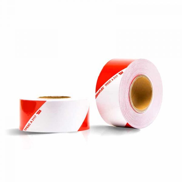 Kit de 2 Rouleaux (G+D) Rouge-Blanc Classe A - 7 cm - 45,70 m
