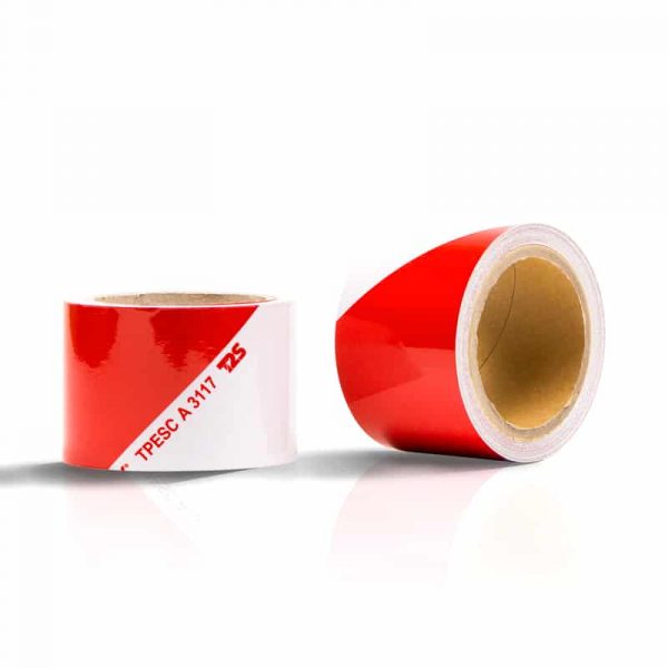 Kit de 2 Rouleaux (G+D) Rouge-Blanc Classe A - 7 cm - 9 m