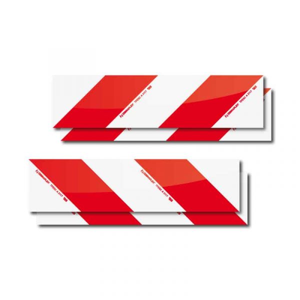 Kit de 4 Bandes (2G+2D) Rouge-Blanc CL. A - 560 x 140 mm