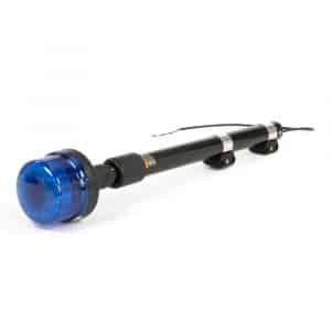 Mât Moto B16-REVO - 10 LEDs - Bleu - Hauteur 677-1070 mm