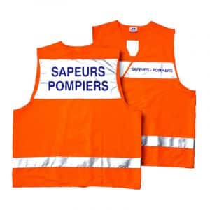 Gilet Haute Visibilité - Bandes Grises V1 - Sapeurs-Pompiers