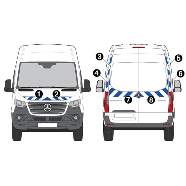Kit Blanc-Bleu AVT+ARR PARTIEL - MERCEDES Sprinter H2 (2018-)