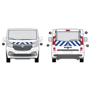 Kit Blanc-Bleu AVT+ARR PARTIEL - RENAULT Trafic H1 Hayon (2014-2019)