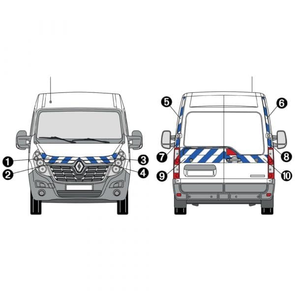 Kit Blanc-Bleu Partiel - RENAULT Master H2 (2014-2019)