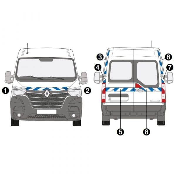 Kit Blanc-Bleu AVT+ARR PARTIEL - RENAULT Master H2 (2019)