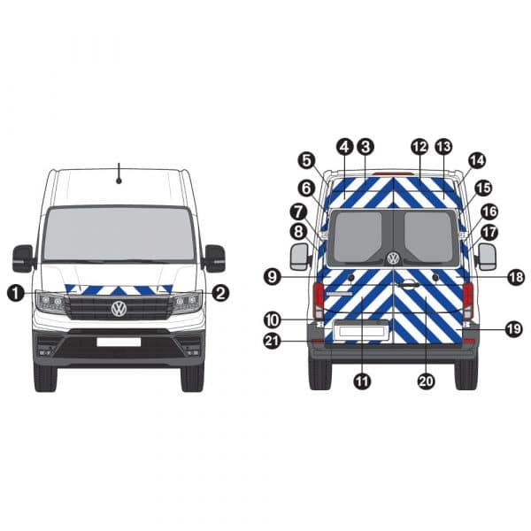 Kit Blanc-Bleu AVT+ARR TOTAL - VW Crafter H2 (2016-)