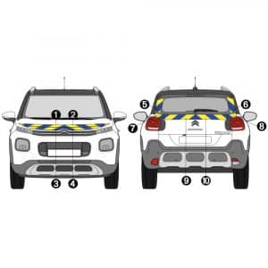 Kit Jaune-Bleu AVT+ARR PARTIEL - CITROËN C3 Aircross (2018)