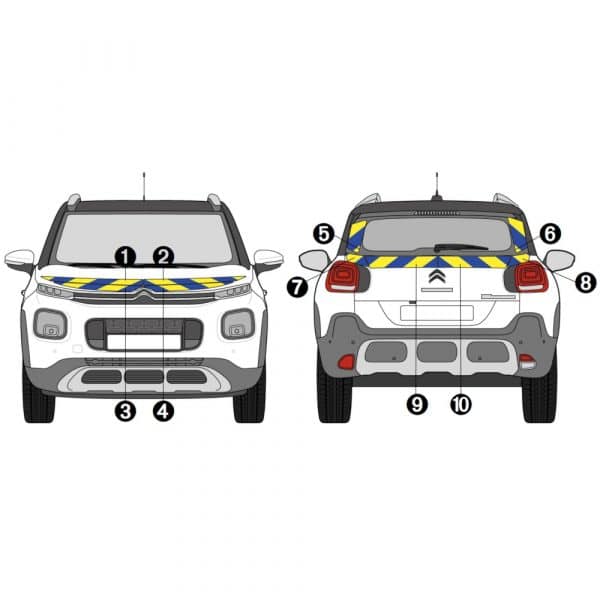 Kit Jaune-Bleu AVT+ARR PARTIEL - CITROËN C3 Aircross (2018)