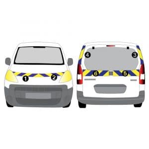 Kit Jaune-Bleu AVT+ARR PARTIEL - CITROËN Berlingo à Hayon (2008-2012)