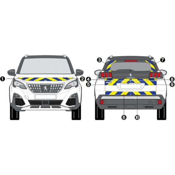Kit Jaune-Bleu Partiel – PEUGEOT 3008 (2016-2020)
