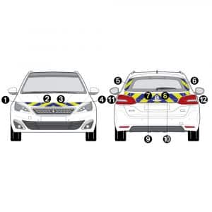 Kit Jaune-Bleu Partiel - PEUGEOT 308 SW (2017-2021)