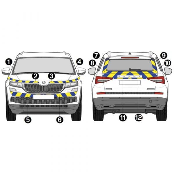 Kit Jaune-Bleu Partiel – SKODA Kodiaq (2020-2021)