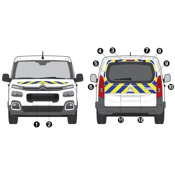 Kit Jaune-Bleu AVT+ARR PARTIEL - CITROËN Berlingo Hayon (2018)