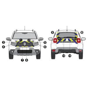 Kit Jaune-Bleu Partiel - DACIA Duster (2018)