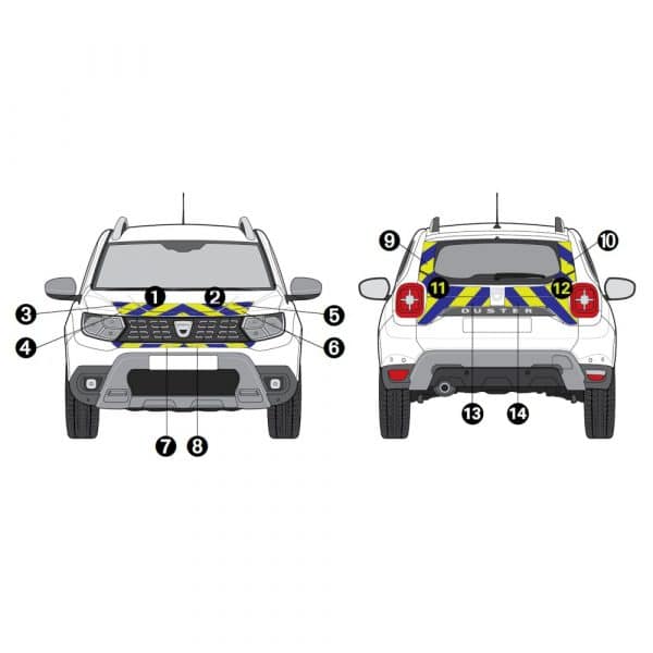 Kit Jaune-Bleu Partiel - DACIA Duster (2018)