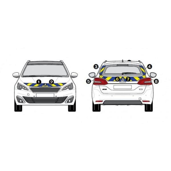 Kit Jaune-Bleu Partiel - PEUGEOT 308 SW (2014-2017)