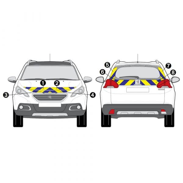 Kit Jaune-Bleu Partiel - PEUGEOT 2008 (2017-2019)