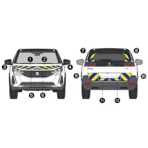 Kit Jaune-Bleu Partiel - PEUGEOT 5008 (2020-2024)