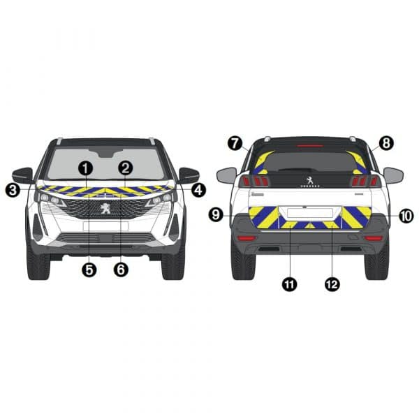 Kit Jaune-Bleu Partiel - PEUGEOT 5008 (2020-2024)