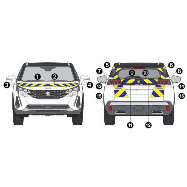 Kit Jaune-Bleu Partiel - PEUGEOT 3008 (2021)
