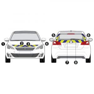 Kit J-B AVT+ARR PARTIEL - PEUGEOT 308 Berline (2018-2021)