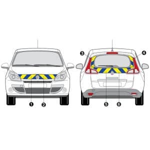 Kit Jaune-Bleu AVT+ARR PARTIEL - RENAULT Scénic Court (2009-2011)