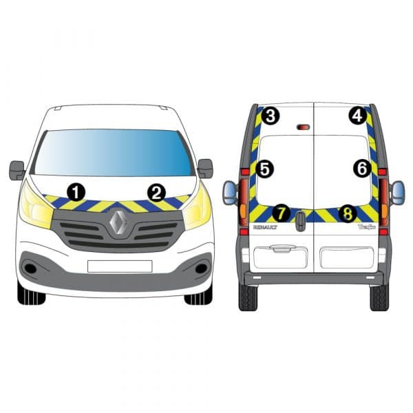 Kit Jaune-Bleu AVT+ARR PARTIEL - RENAULT Trafic H2 (2014)