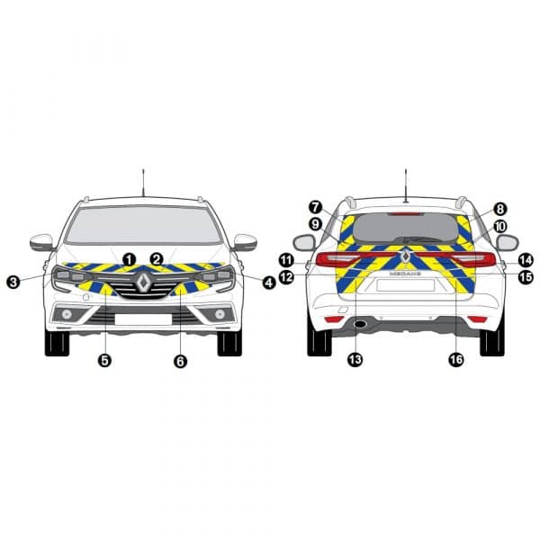Kit Jaune-Bleu Partiel - RENAULT Mégane 4 Estate (2018)