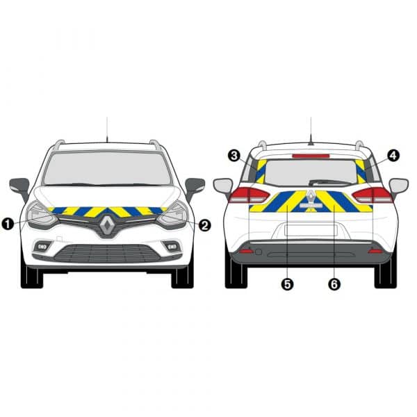 Kit Jaune-Bleu AVT+ARR PARTIEL - RENAULT Clio 4 Estate (2018)