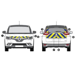 Kit Jaune-Bleu AVT+ARR PARTIEL - RENAULT Scénic 4 Long (2017)