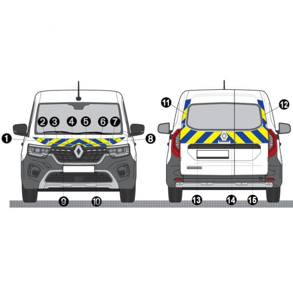 Kit Jaune-Bleu Partiel – RENAULT Kangoo 2 Portes (2021)