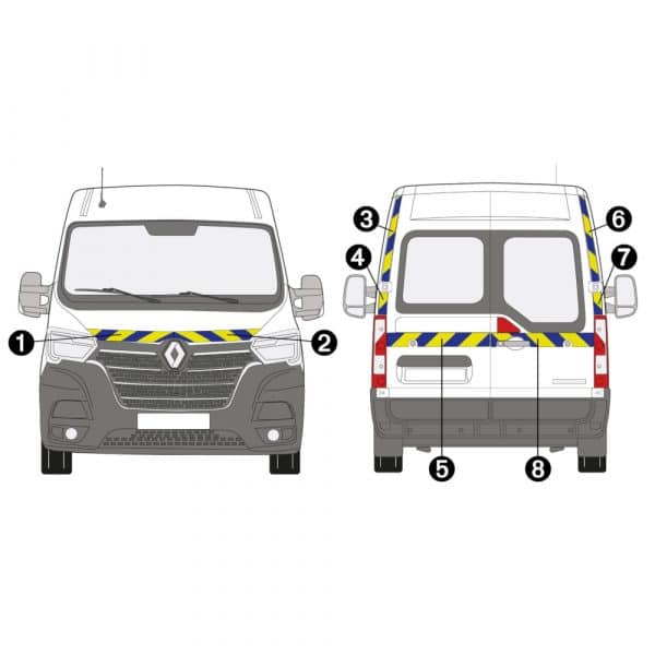Kit Jaune-Bleu AVT+ARR PARTIEL - RENAULT Master H2 Vitré (2019)