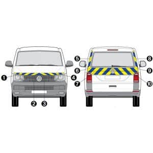 Kit Jaune-Bleu AVT+ARR PARTIEL - VW T6 Hayon (2016)