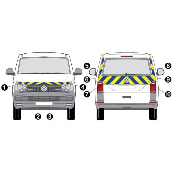 Kit Jaune-Bleu AVT+ARR PARTIEL - VW T6 Hayon (2016)