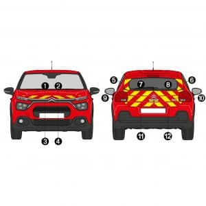 Kit Jaune-Rouge Total - CITROËN C3 Phase 1 et 2 (2017-2023)