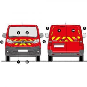 Kit Jaune-Rouge Partiel – CITROËN ë-Jumpy 2 Portes (2020)