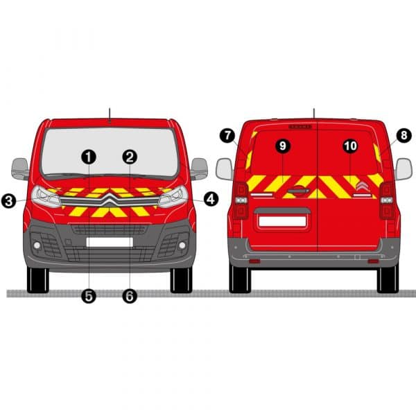 Kit Jaune-Rouge Partiel – CITROËN ë-Jumpy 2 Portes (2020)