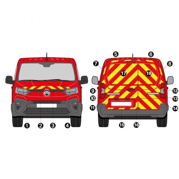 Kit Jaune-Rouge Total - CITROËN Berlingo Tôlé 2 Portes (2023)