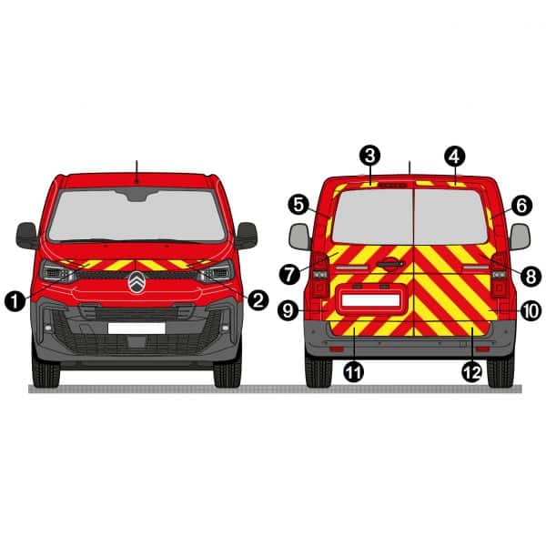 Kit Jaune-Rouge Total - CITROËN Jumpy 2 Portes Vitré (2024)