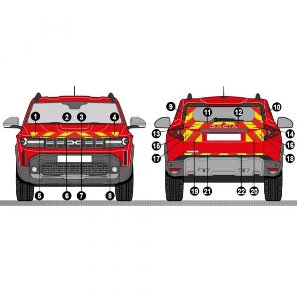Kit Jaune-Rouge Partiel – DACIA Duster (2024)