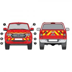 Kit Jaune-Rouge AVT+ARR PARTIEL - FORD Ranger (2020)