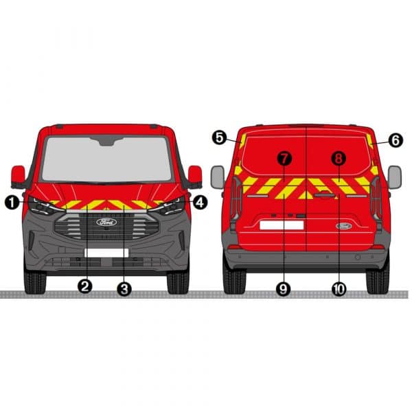 Kit Jaune-Rouge Partiel - FORD Transit Custom H1 (2023)