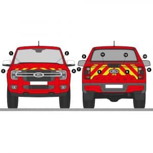 Kit Jaune-Rouge Partiel - FORD Ranger XLT (2024)