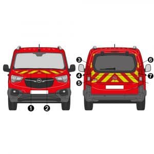 Kit Jaune-Rouge Partiel - OPEL Combo à Hayon (2018-2024)