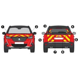 Kit Jaune-Rouge Partiel – PEUGEOT e-2008 (2020)