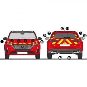 Kit Jaune-Rouge AVT+ARR PARTIEL - PEUGEOT 308 SW (2021)