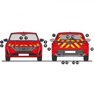 Kit Jaune-Rouge AVT+ARR TOTAL - PEUGEOT 308 (2021)