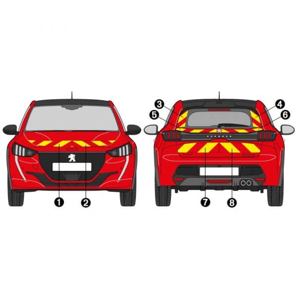 Kit Jaune-Rouge Partiel - PEUGEOT 208/e-208 (2023)